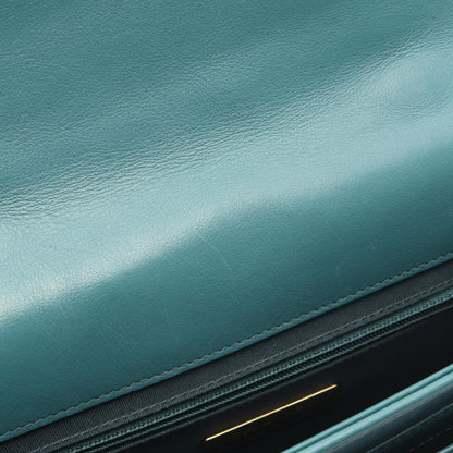 Chanel Shoulder Bag Quilted 2-Way Blue Green Leather — view 6