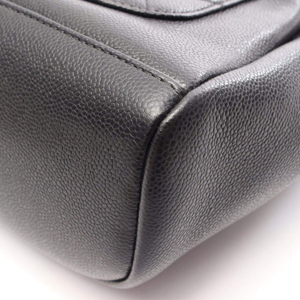 Chanel Shoulder Bag Quilted Black Caviar Leather — view 6