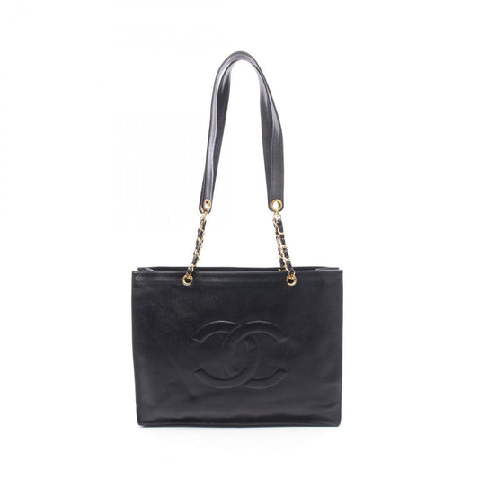 Chanel Tote Bag Jumbo CC Logo Chain Black