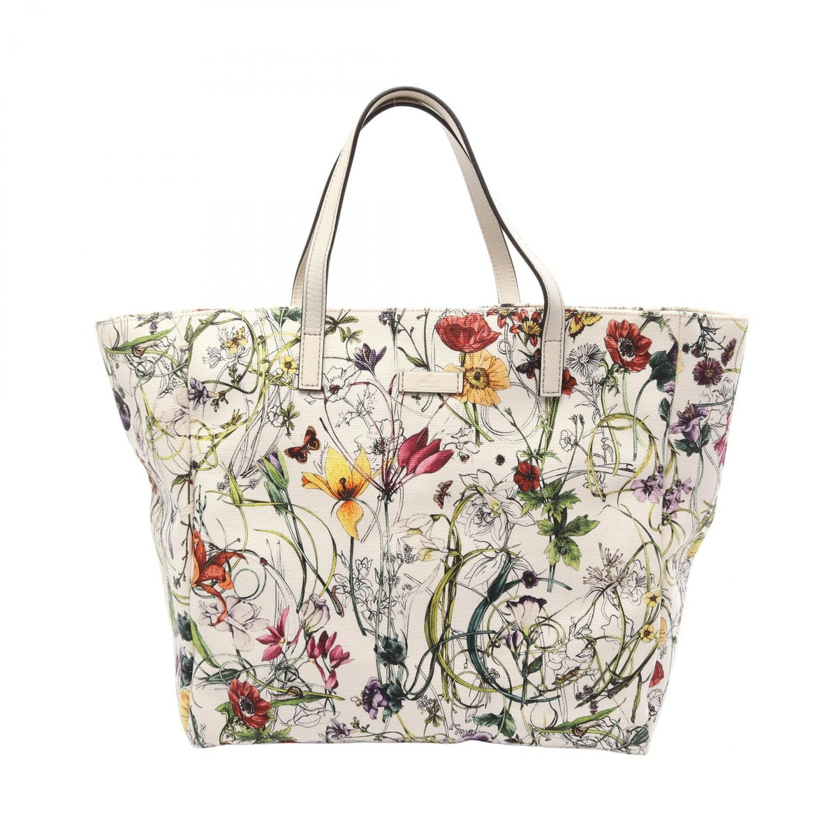 Gucci Tote Bag Flora Infinity White Multi Leather