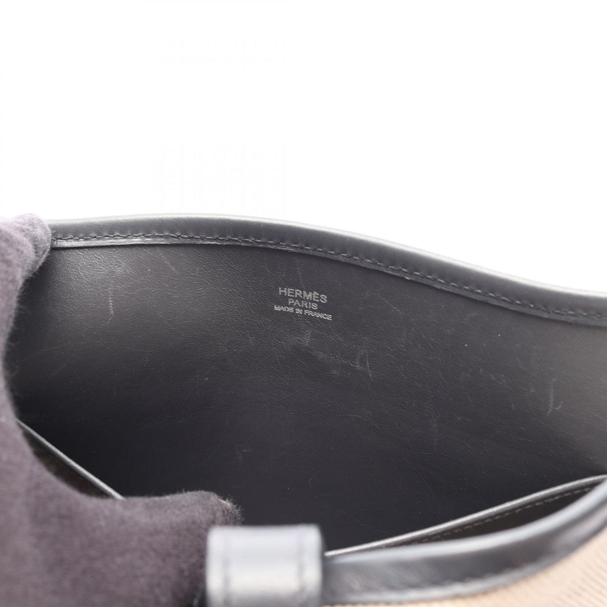 Hermes Shoulder Bag Evelyne 1 an PM Ecru Ardoise Calfskin 1 PM — view 6