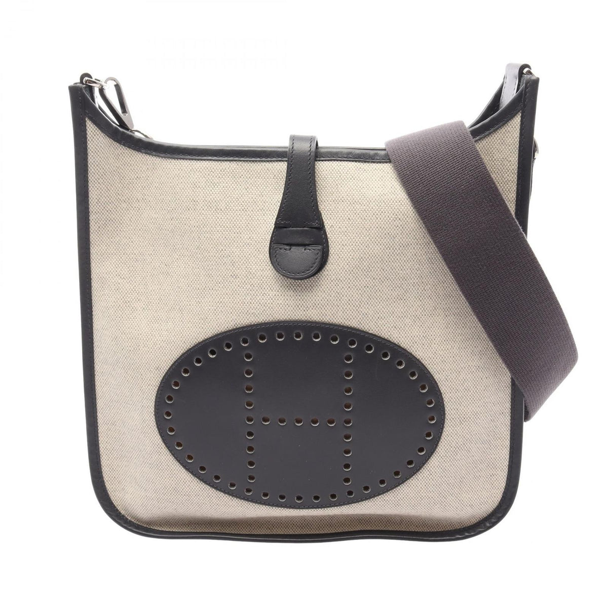 Hermes Shoulder Bag Evelyne 1 an PM Ecru Ardoise Calfskin 1 PM