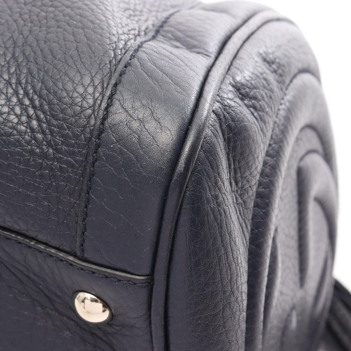 Gucci Tote Soho Cellarius Navy Leather Interlocking G Mini Boston Bag — view 8