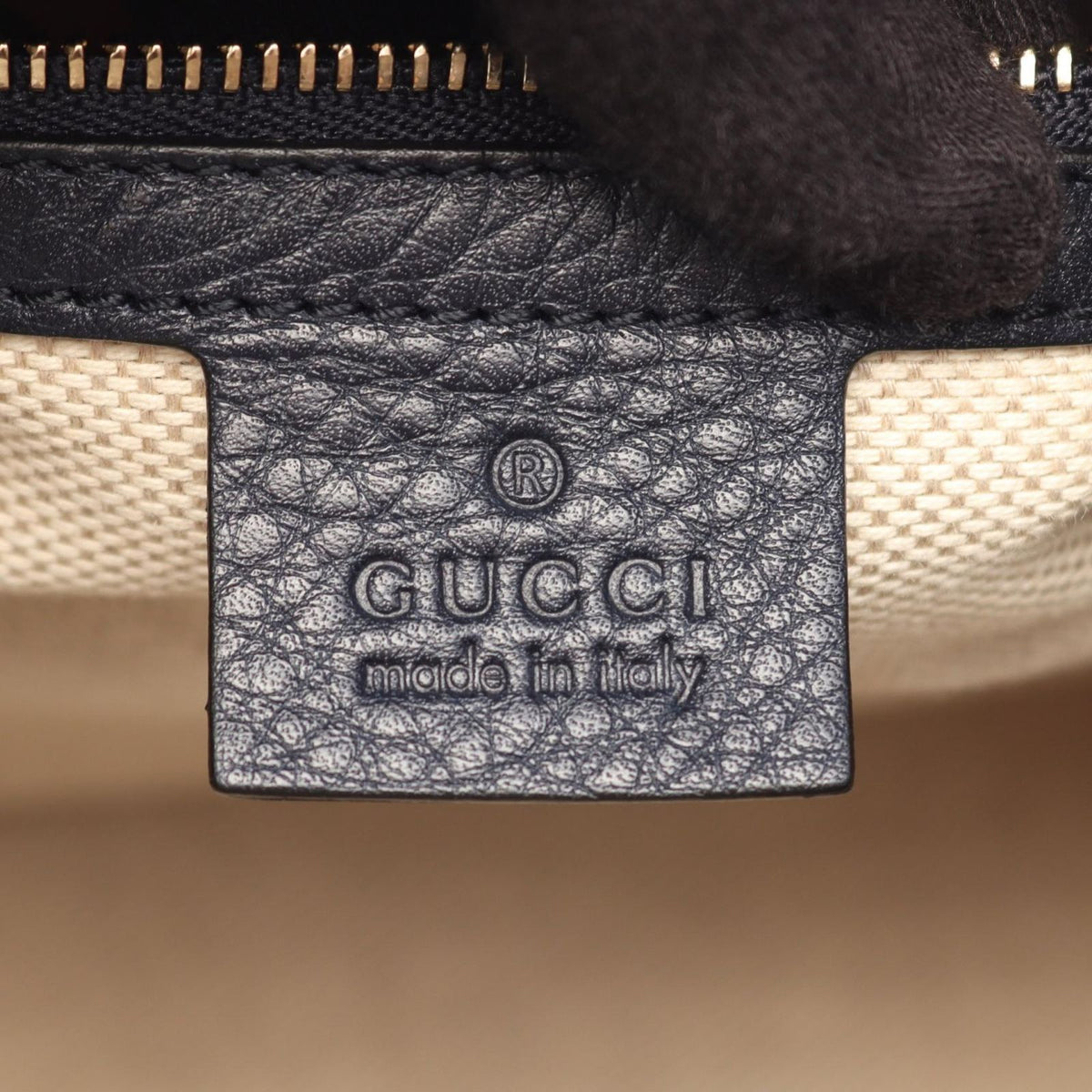 Gucci Tote Soho Cellarius Navy Leather Interlocking G Mini Boston Bag — view 4