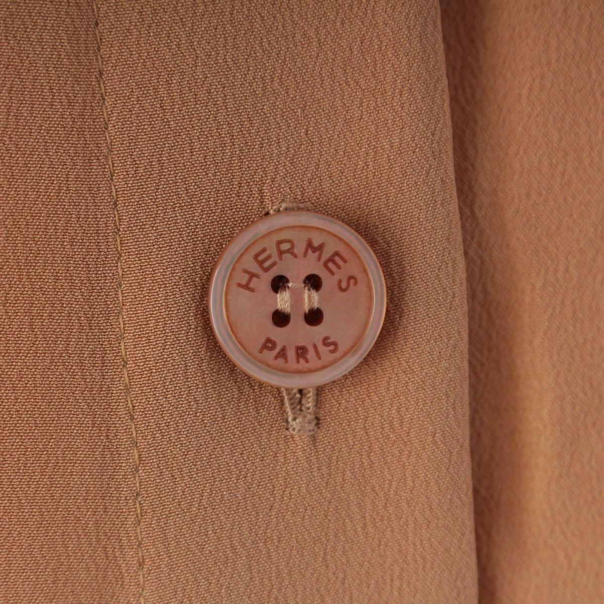 Hermes Silk Belted Oversized Kite Poncho Dress Nude Beige 42 — view 7