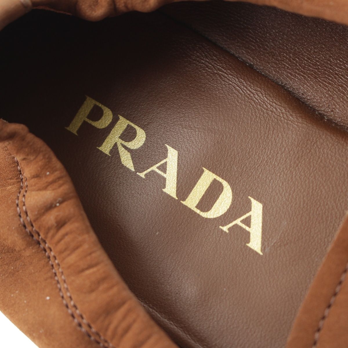 Prada Soft Nuba Leather Loafers Flat Shoes Cocoa Brown — view 7