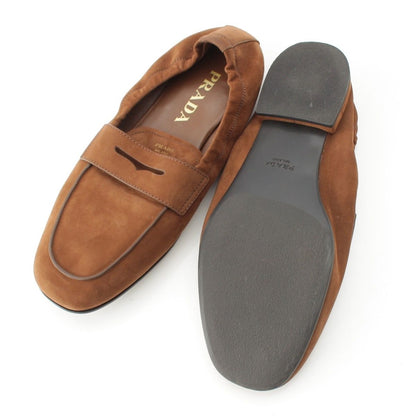 Prada Soft Nuba Leather Loafers Flat Shoes Cocoa Brown — view 5