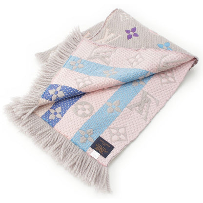 Louis Vuitton Wool Silk Echarpe Logomania Scarf Gray Multicolor — view 2