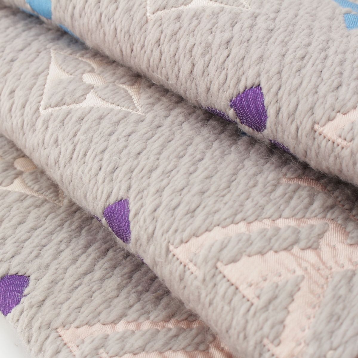 Louis Vuitton Wool Silk Echarpe Logomania Scarf Gray Multicolor — view 7