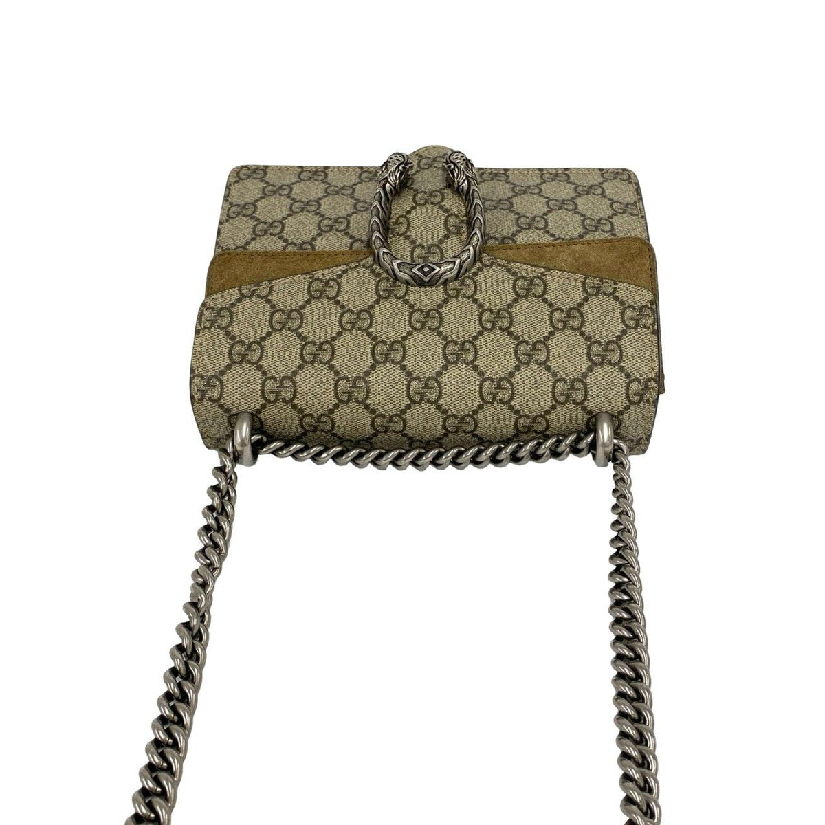 Gucci Dionysus GG Supreme Suede Leather Chain Shoulder Bag Pochette Brown — view 4