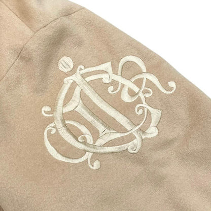 Dior Duffle Coat Fur Hood Logo Embroidery Beige Brown — view 7