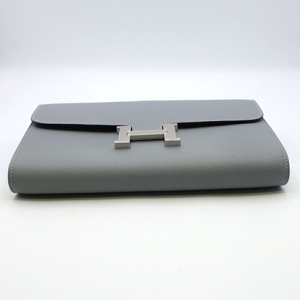 Hermes Heaven Constance To Go Gris Pantin Silver Wallet Pouch Evercolor Leather — view 6