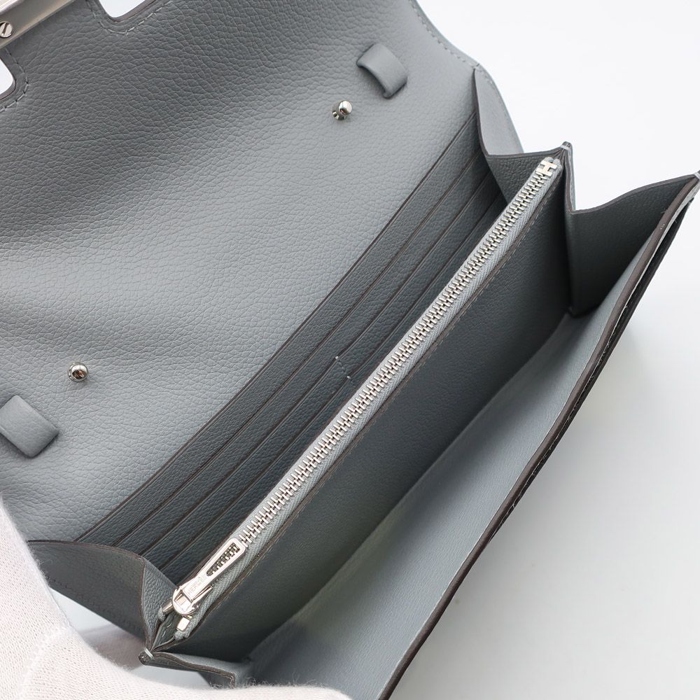 Hermes Heaven Constance To Go Gris Pantin Silver Wallet Pouch Evercolor Leather — view 7