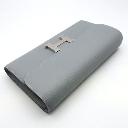 Hermes Heaven Constance To Go Gris Pantin Silver Wallet Pouch Evercolor Leather — view 4