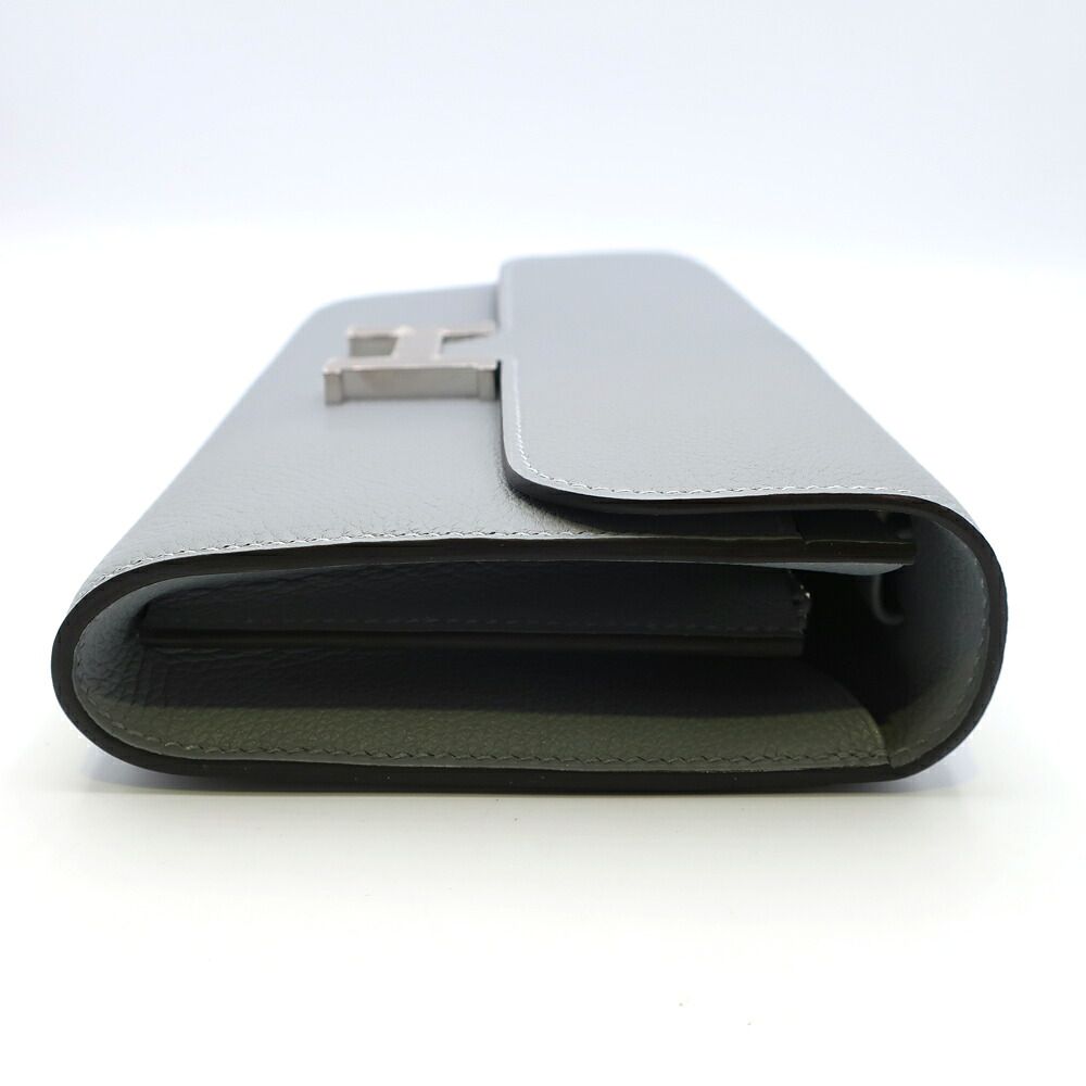Hermes Heaven Constance To Go Gris Pantin Silver Wallet Pouch Evercolor Leather — view 5