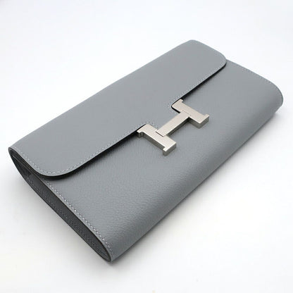 Hermes Heaven Constance To Go Gris Pantin Silver Wallet Pouch Evercolor Leather — view 3