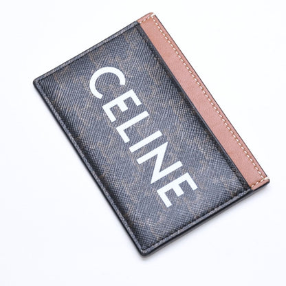 Celine Card Case Triomphe Canvas Brown Black — view 3