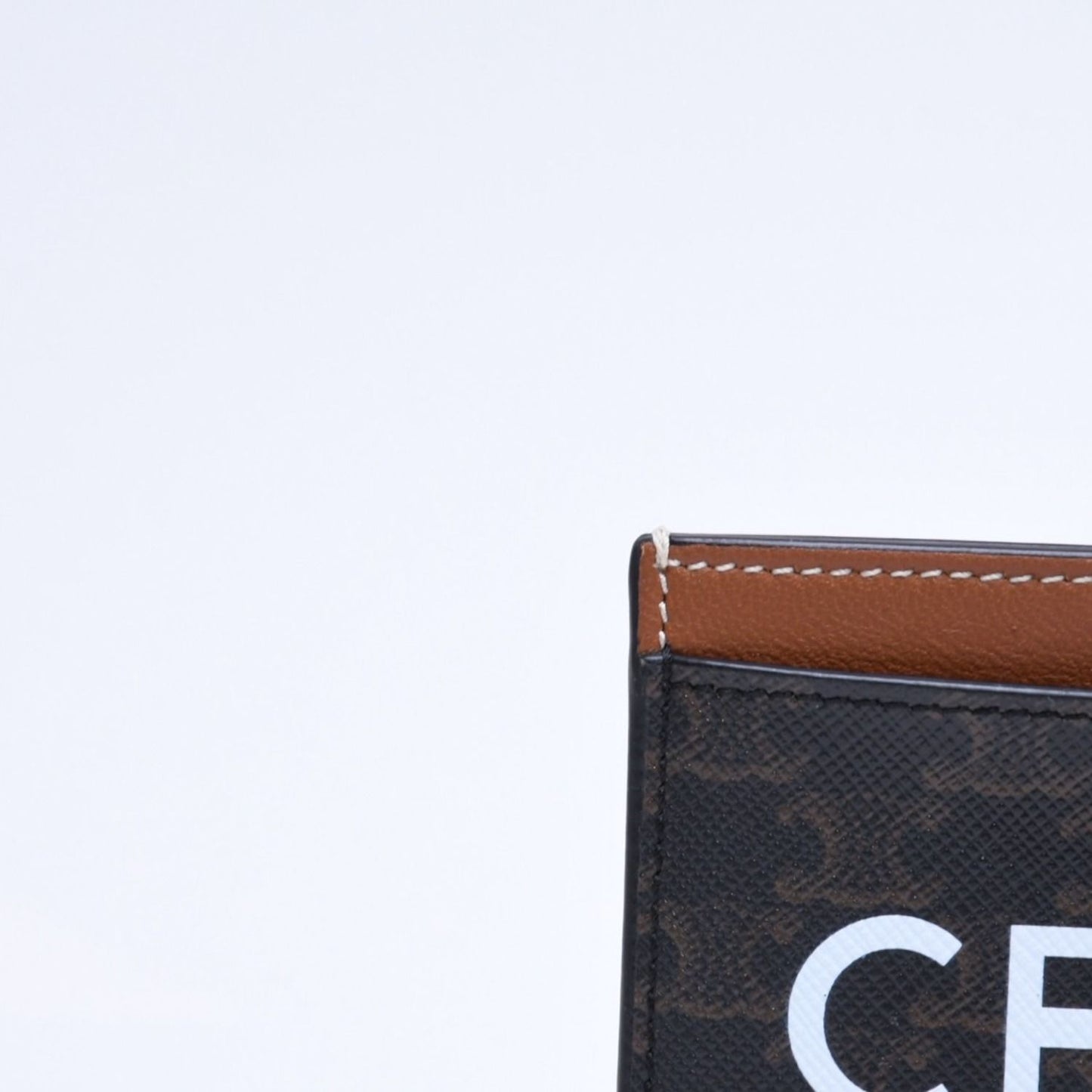 Celine Card Case Triomphe Canvas Brown Black — view 7