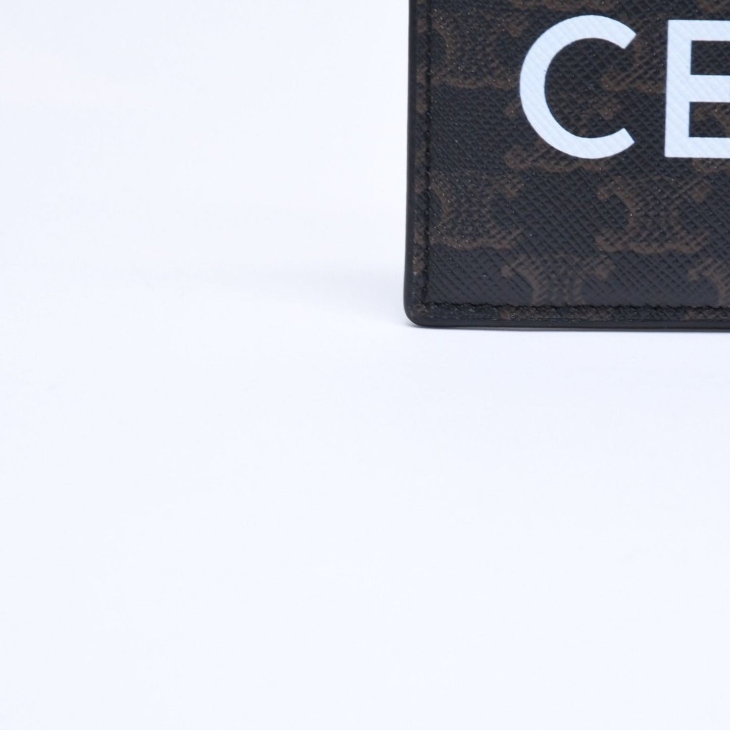 Celine Card Case Triomphe Canvas Brown Black — view 8