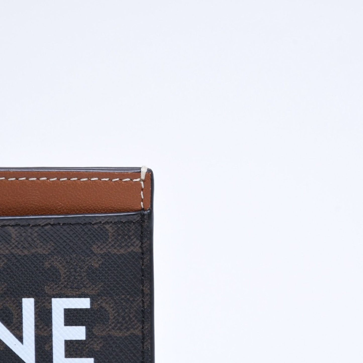 Celine Card Case Triomphe Canvas Brown Black — view 5