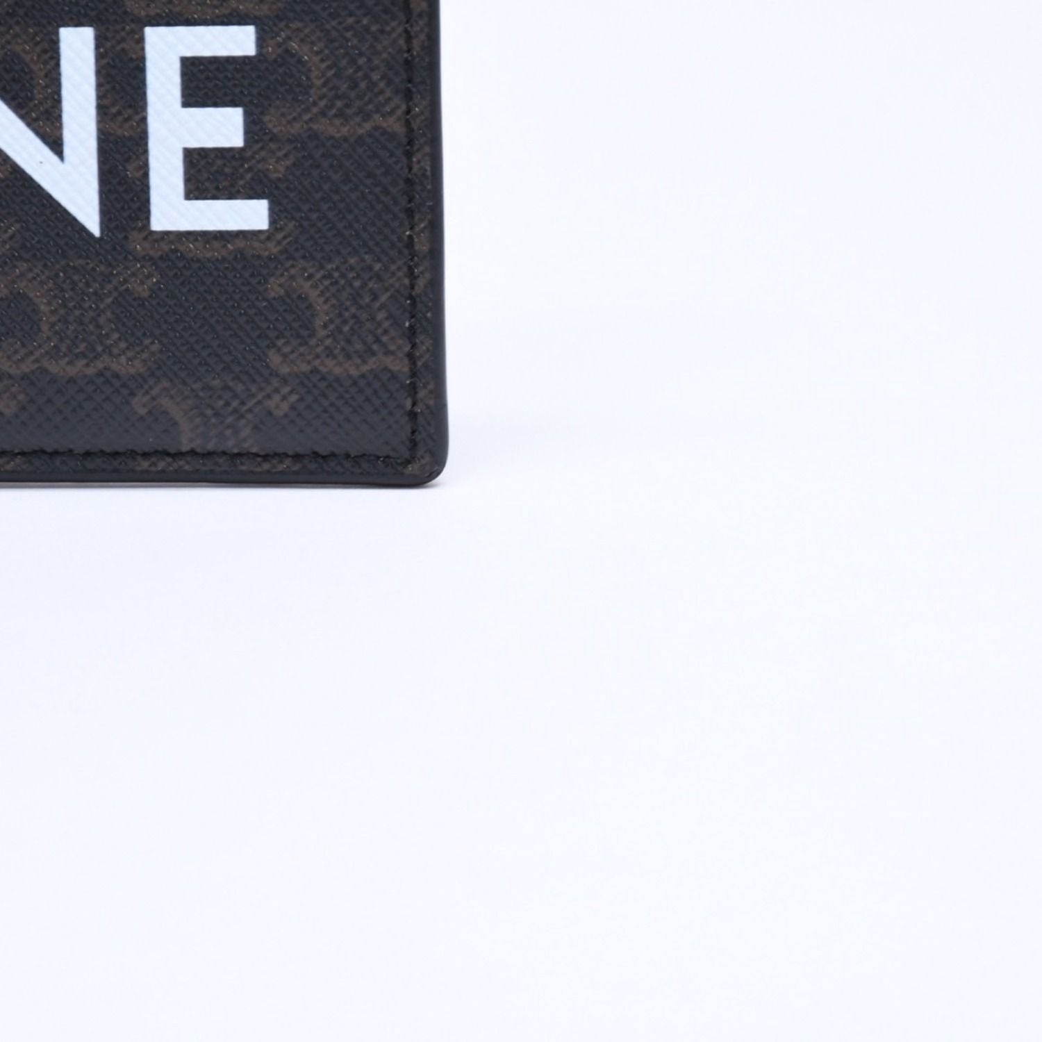 Celine Card Case Triomphe Canvas Brown Black — view 6
