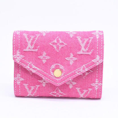 Louis Vuitton Portefeuille Victorine Trifold Wallet Monogram Denim Pink