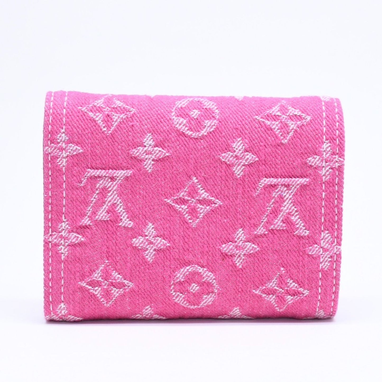 Louis Vuitton Portefeuille Victorine Trifold Wallet Monogram Denim Pink — view 2