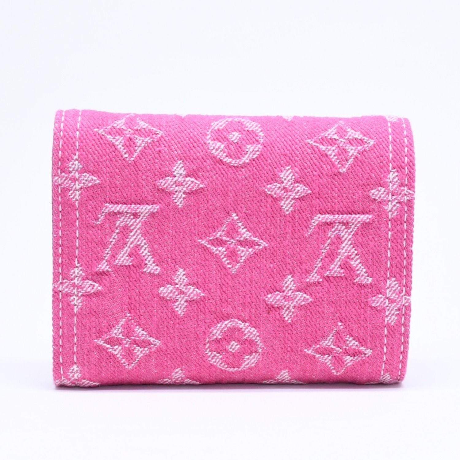 Louis Vuitton Portefeuille Victorine Trifold Wallet Monogram Denim Pink — view 2