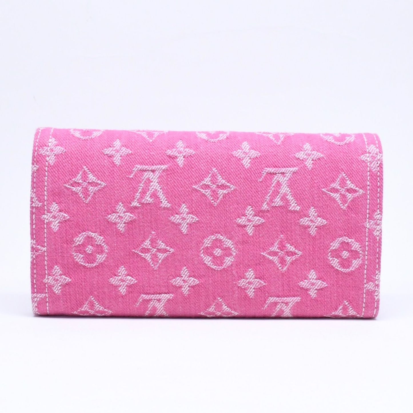Louis Vuitton Monogram Jacquard Portefeuille Sarah Wallet Denim Fuchsia — view 2