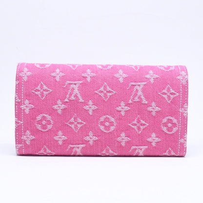 Louis Vuitton Monogram Jacquard Portefeuille Sarah Wallet Denim Fuchsia — view 2