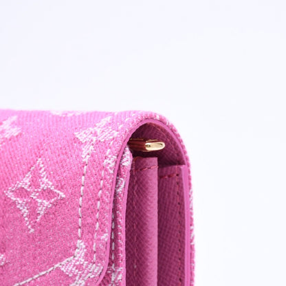 Louis Vuitton Monogram Jacquard Portefeuille Sarah Wallet Denim Fuchsia — view 5