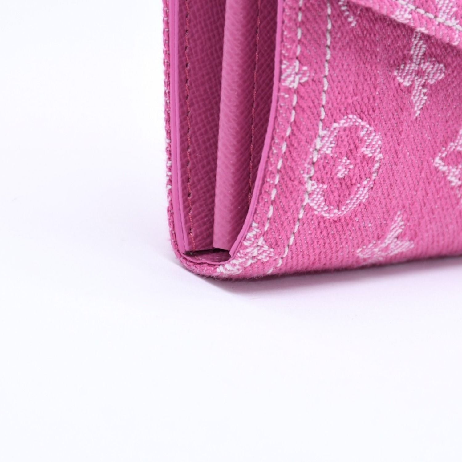Louis Vuitton Monogram Jacquard Portefeuille Sarah Wallet Denim Fuchsia — view 8