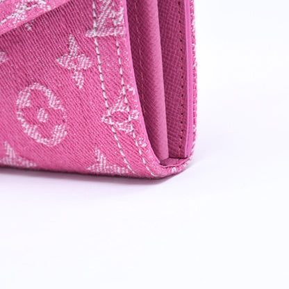 Louis Vuitton Monogram Jacquard Portefeuille Sarah Wallet Denim Fuchsia — view 6