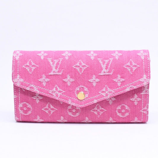 Louis Vuitton Monogram Jacquard Portefeuille Sarah Wallet Denim Fuchsia