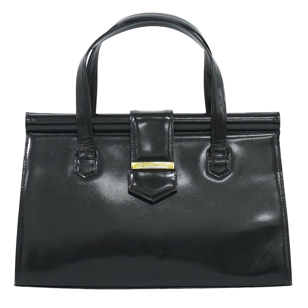 Saint Laurent YSL Patent Leather Handbag Black