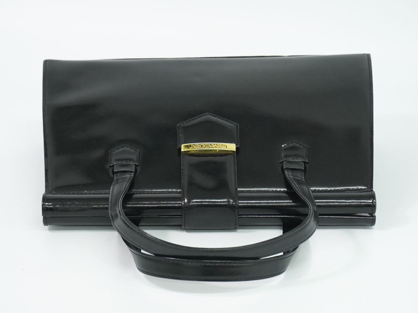 Saint Laurent YSL Patent Leather Handbag Black — view 5