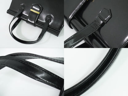 Saint Laurent YSL Patent Leather Handbag Black — view 6