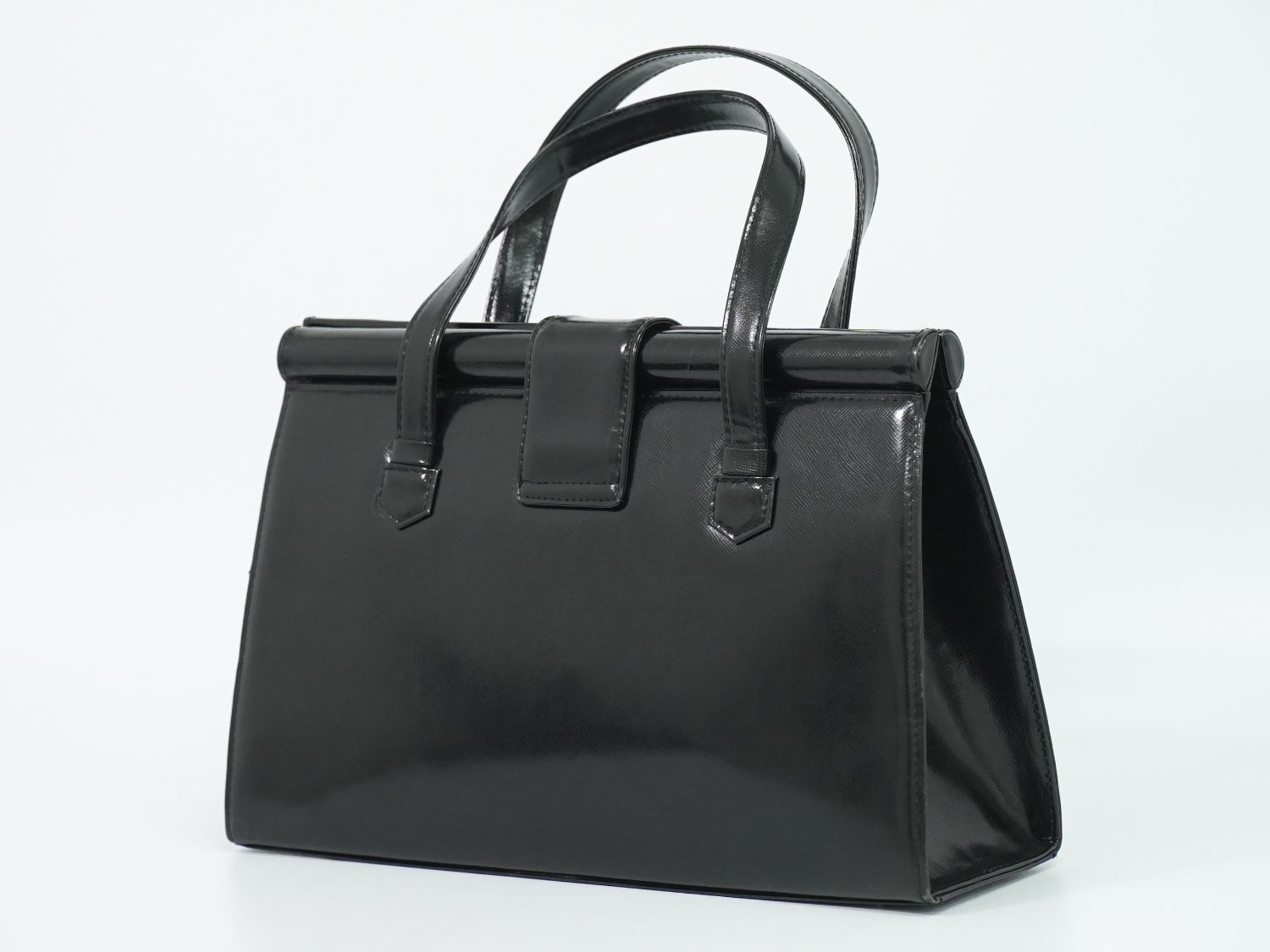 Saint Laurent YSL Patent Leather Handbag Black — view 2