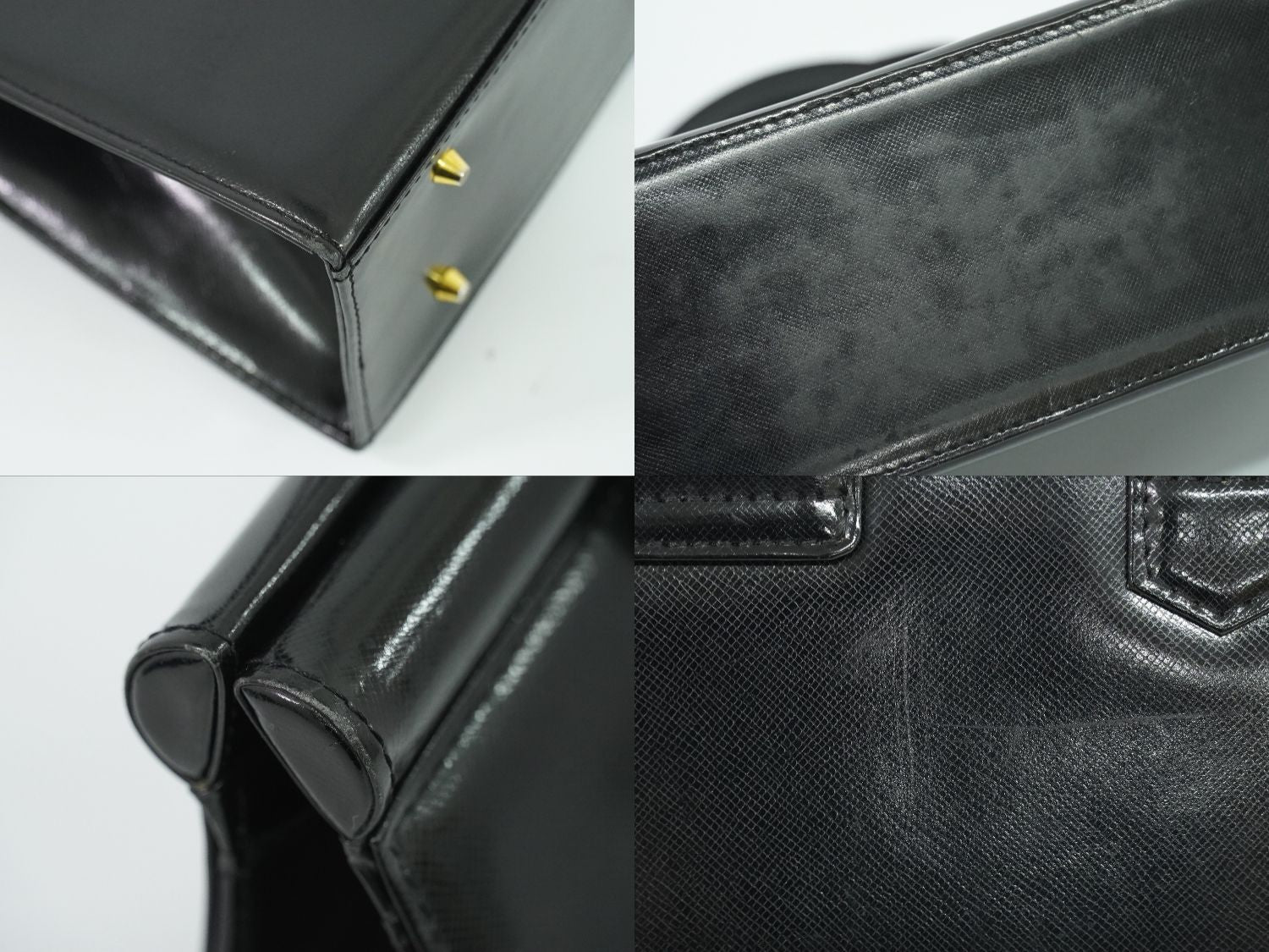 Saint Laurent YSL Patent Leather Handbag Black — view 7