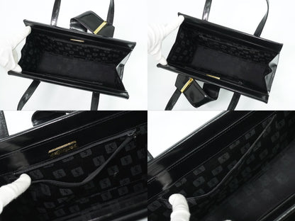 Saint Laurent YSL Patent Leather Handbag Black — view 8