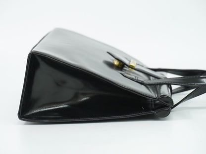 Saint Laurent YSL Patent Leather Handbag Black — view 4