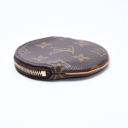 Louis Vuitton Porte Monnaie Rond Coin Purse Monogram Canvas Brown Case Gold — view 4
