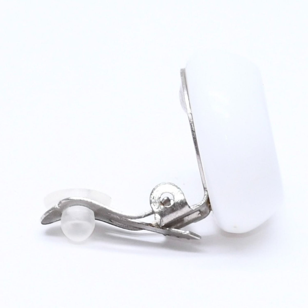 Chanel 96P CC Logo Earrings 96 Resin Metal White Black Bicolor — view 4
