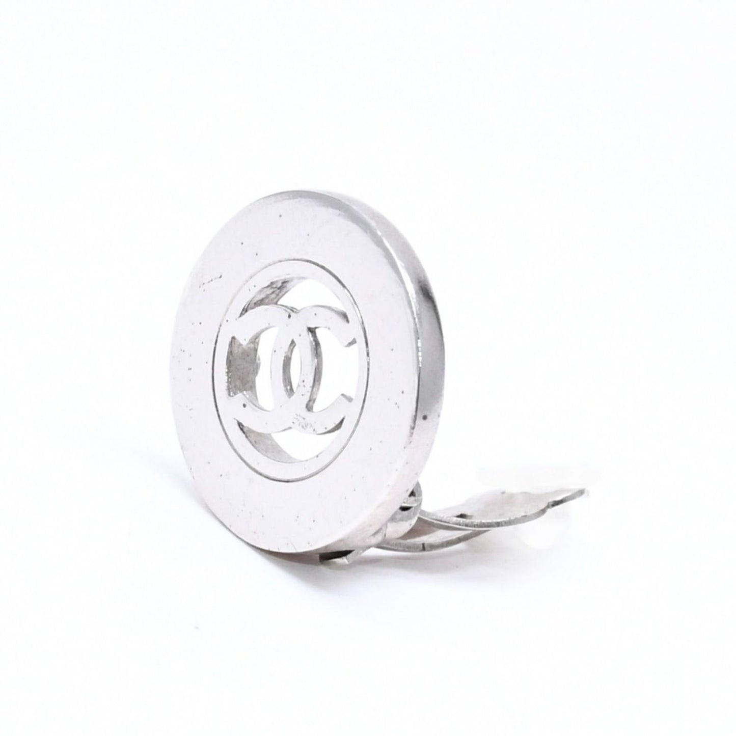 Chanel Vintage CC Logo Earrings 97 Metal Silver — view 2