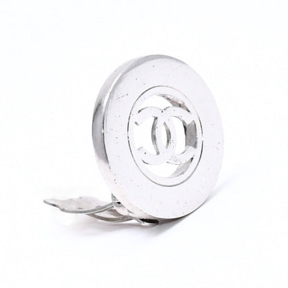 Chanel Vintage CC Logo Earrings 97 Metal Silver — view 3