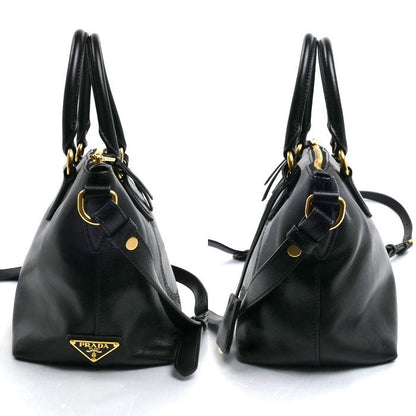 Prada Vitello Daino 2-Way Shoulder Bag Black — view 4