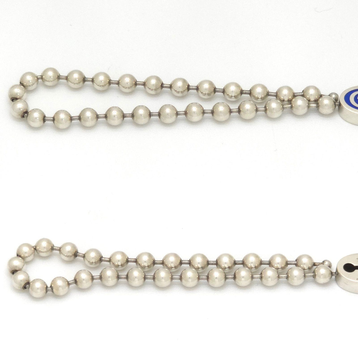 Gucci Interlocking G Ball Chain Bracelet 18 17.7 Blue Color Enamel Sterling Silver — view 3