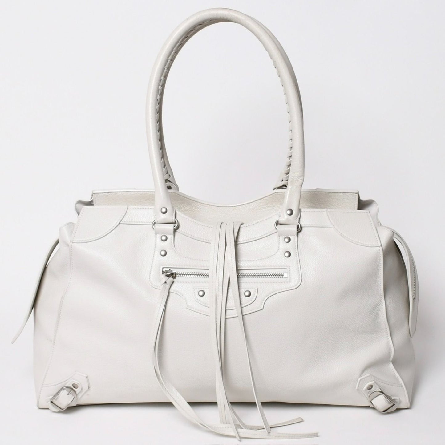 Balenciaga Neo Classic Large Top Handle Boston Bag White Ivory