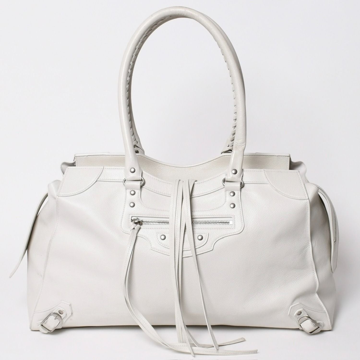 Balenciaga Neo Classic Large Top Handle Boston Bag White Ivory