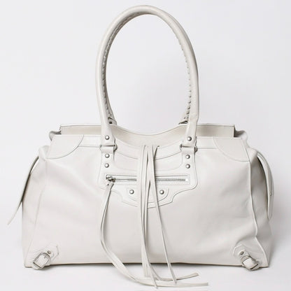 Balenciaga Neo Classic Large Top Handle Boston Bag White Ivory